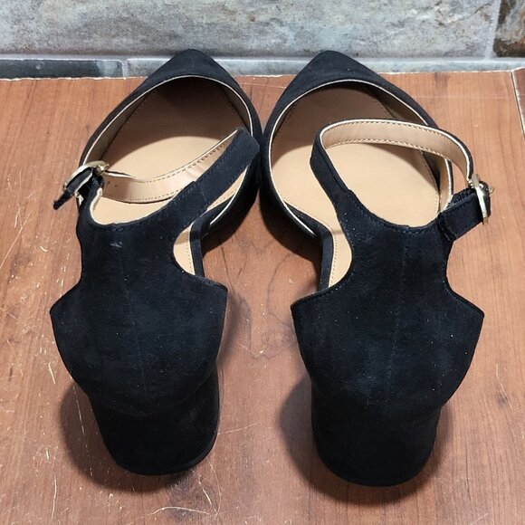 C Est 1946 Womens Ankle Strap Chunky Heel Pointed Toe Pump Dress Shoes Sz 9W - Picture 6 of 13